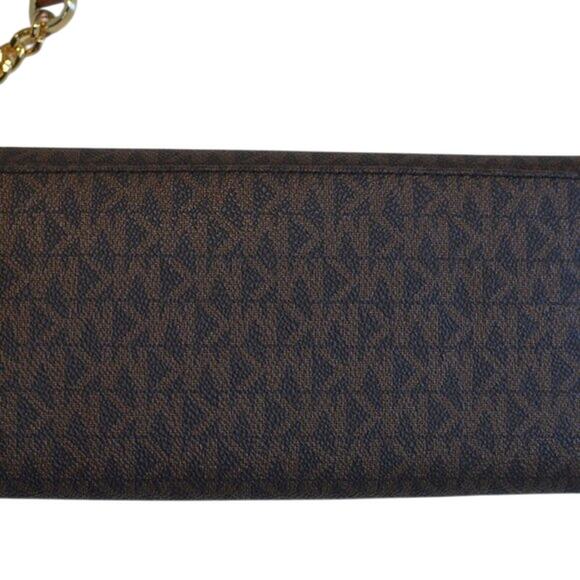 Michael Kors Women's Jet Set Wallet On A Chain in Signature Brown/Acorn, BEA - Picture 6 of 8